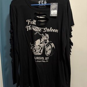 Harley Davidson Black Cutout Motorcycle Graphic Top